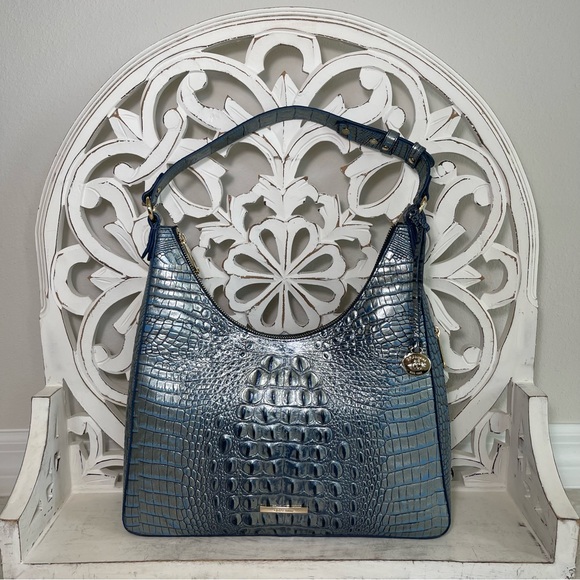 SOLD Brahmin Tabitha Shoulder Bag Serenity Blue Melboure Leather - Picture 7 of 7